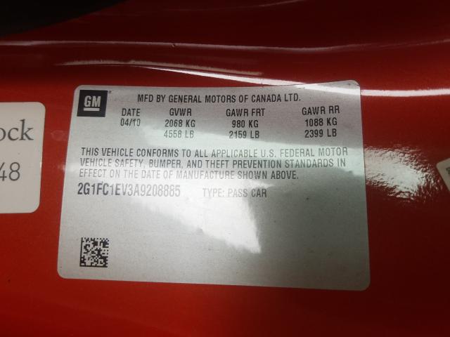 Photo 9 VIN: 2G1FC1EV3A9208885 - CHEVROLET CAMARO LT 