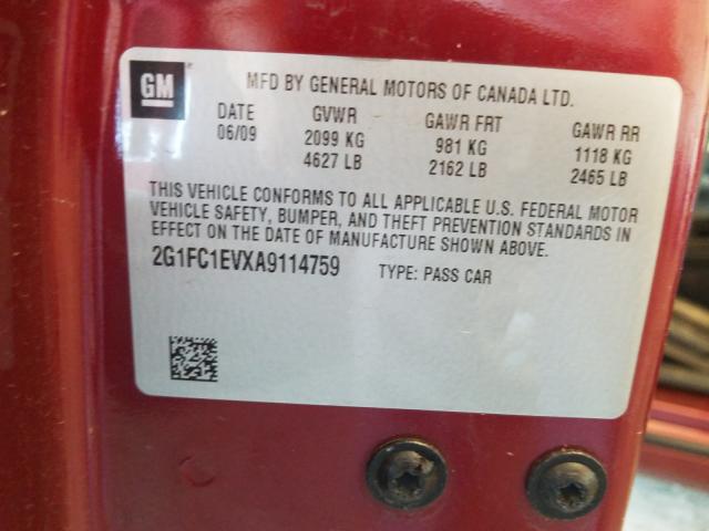 Photo 9 VIN: 2G1FC1EVXA9114759 - CHEVROLET CAMARO LT 