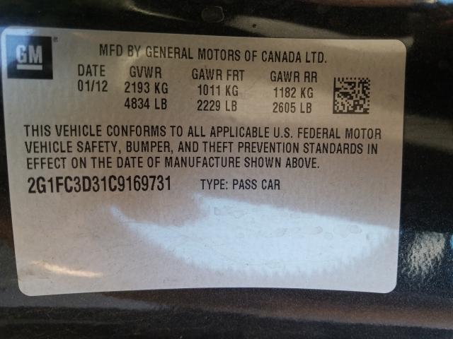 Photo 9 VIN: 2G1FC3D31C9169731 - CHEVROLET CAMARO LT 