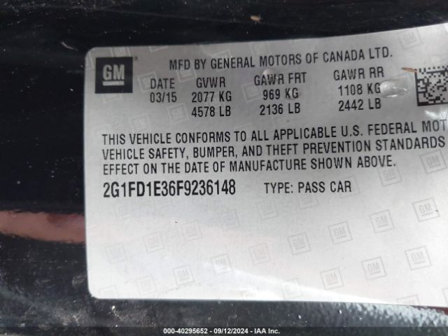 Photo 8 VIN: 2G1FD1E36F9236148 - CHEVROLET CAMARO 