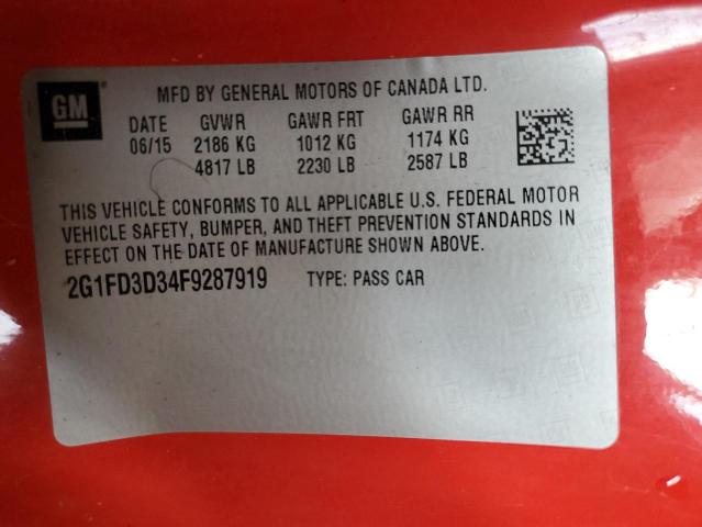 Photo 11 VIN: 2G1FD3D34F9287919 - CHEVROLET CAMARO 