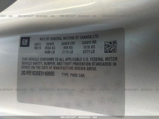 Photo 8 VIN: 2G1FE1E35E9149885 - CHEVROLET CAMARO 