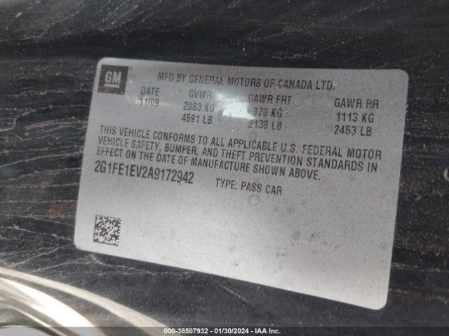 Photo 8 VIN: 2G1FE1EV2A9172942 - CHEVROLET CAMARO 