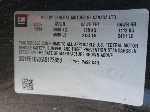 Photo 9 VIN: 2G1FE1EVXA9173658 - CHEVROLET CAMARO LS 