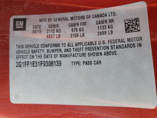 Photo 11 VIN: 2G1FF1E31F9308139 - CHEVROLET CAMARO LT 