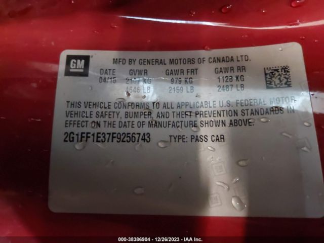 Photo 8 VIN: 2G1FF1E37F9256743 - CHEVROLET CAMARO 