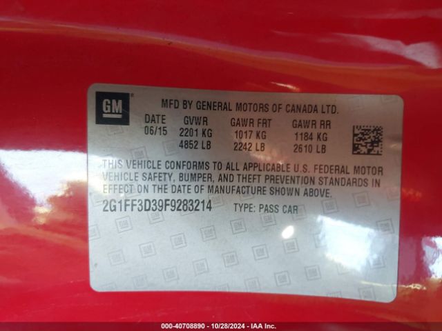 Photo 8 VIN: 2G1FF3D39F9283214 - CHEVROLET CAMARO 