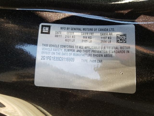 Photo 9 VIN: 2G1FG1E35C9116909 - CHEVROLET CAMARO LT 