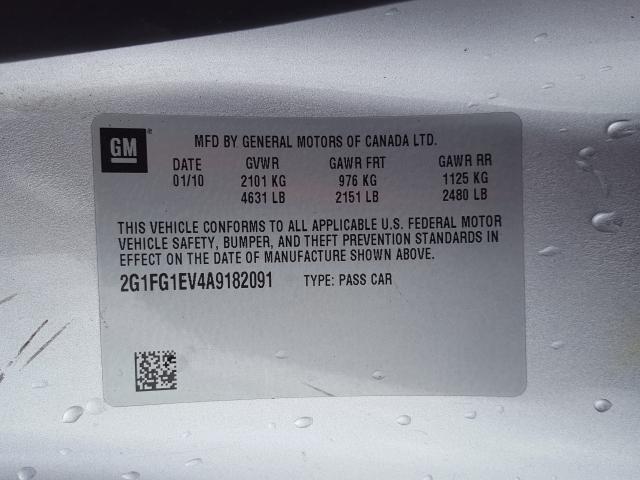 Photo 9 VIN: 2G1FG1EV4A9182091 - CHEVROLET CAMARO LT 