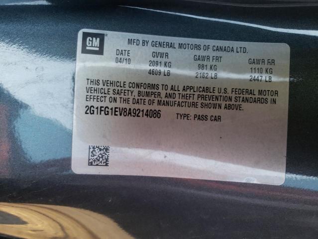 Photo 9 VIN: 2G1FG1EV8A9214086 - CHEVROLET CAMARO LT 