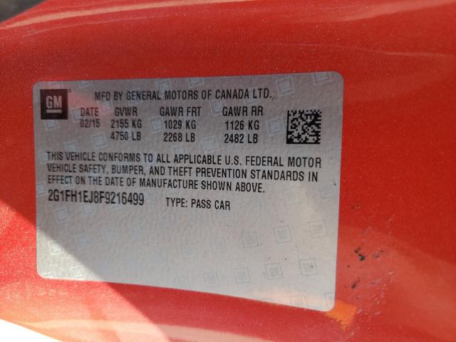 Photo 9 VIN: 2G1FH1EJ8F9216499 - CHEVROLET CAMARO SS 