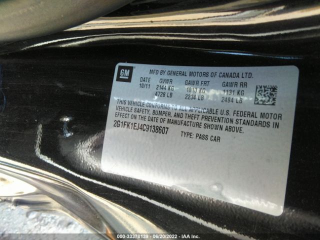 Photo 8 VIN: 2G1FK1EJ4C9138607 - CHEVROLET CAMARO 