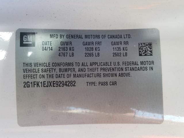 Photo 9 VIN: 2G1FK1EJXE9294282 - CHEVROLET CAMARO 2SS 