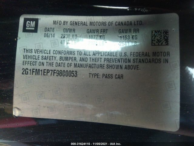 Photo 8 VIN: 2G1FM1EP7F9800053 - CHEVROLET CAMARO 