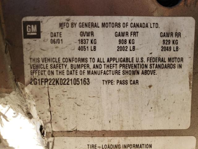 Photo 11 VIN: 2G1FP22K022105163 - CHEVROLET CAMARO 