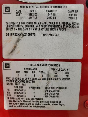 Photo 11 VIN: 2G1FP32KX22129296 - CHEVROLET CAMARO 