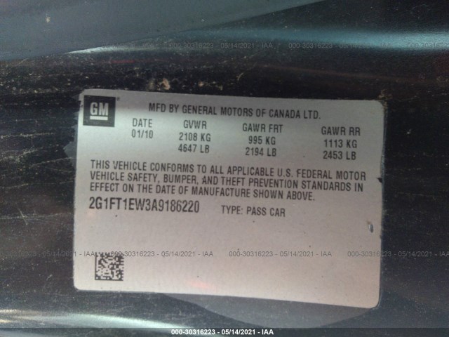 Photo 8 VIN: 2G1FT1EW3A9186220 - CHEVROLET CAMARO 