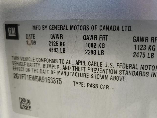 Photo 9 VIN: 2G1FT1EW5A9163375 - CHEVROLET CAMARO SS 