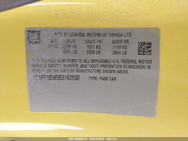 Photo 8 VIN: 2G1FT1EW5E9162698 - CHEVROLET CAMARO 