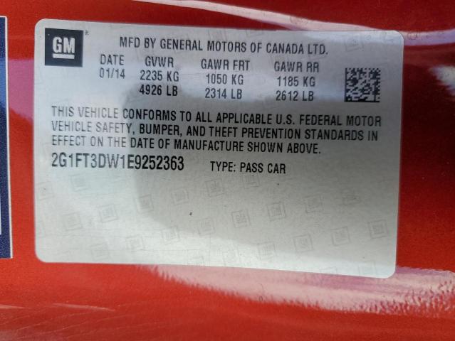 Photo 11 VIN: 2G1FT3DW1E9252363 - CHEVROLET CAMARO 