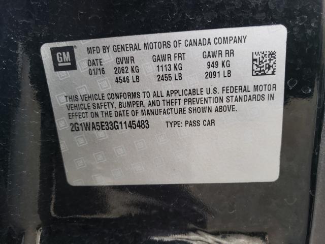 Photo 9 VIN: 2G1WA5E33G1145483 - CHEVROLET IMPALA LIM 