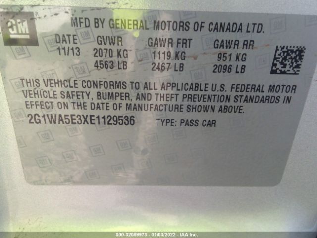 Photo 8 VIN: 2G1WA5E3XE1129536 - CHEVROLET IMPALA LIMITED 