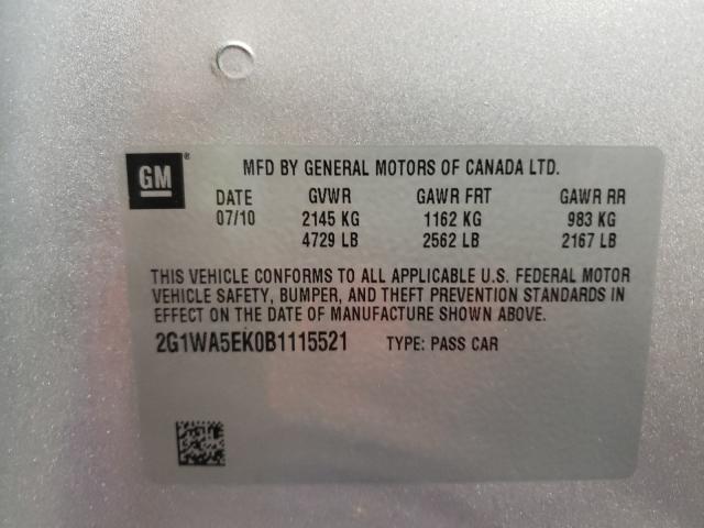 Photo 9 VIN: 2G1WA5EK0B1115521 - CHEVROLET IMPALA LS 