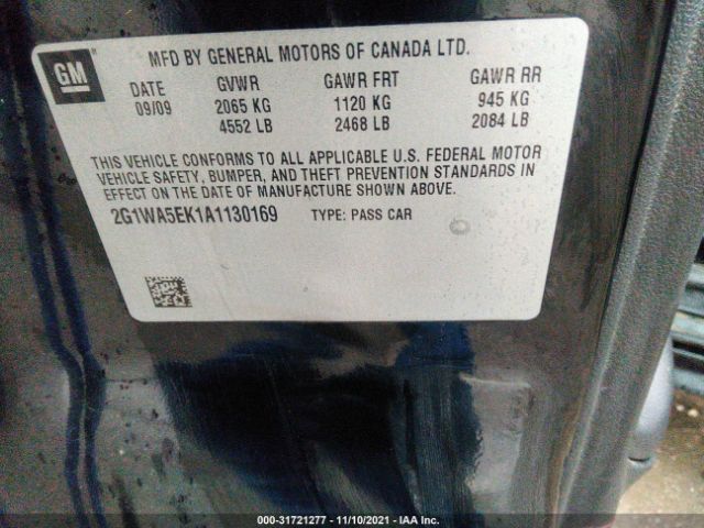 Photo 8 VIN: 2G1WA5EK1A1130169 - CHEVROLET IMPALA 