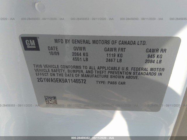 Photo 8 VIN: 2G1WA5EK9A1146572 - CHEVROLET IMPALA 