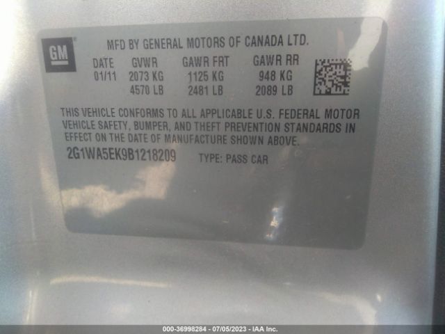 Photo 8 VIN: 2G1WA5EK9B1218209 - CHEVROLET IMPALA 