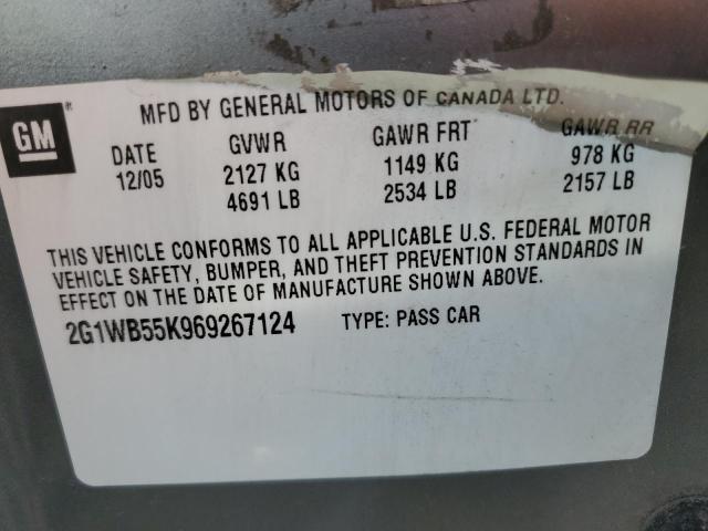 Photo 11 VIN: 2G1WB55K969267124 - CHEVROLET IMPALA 