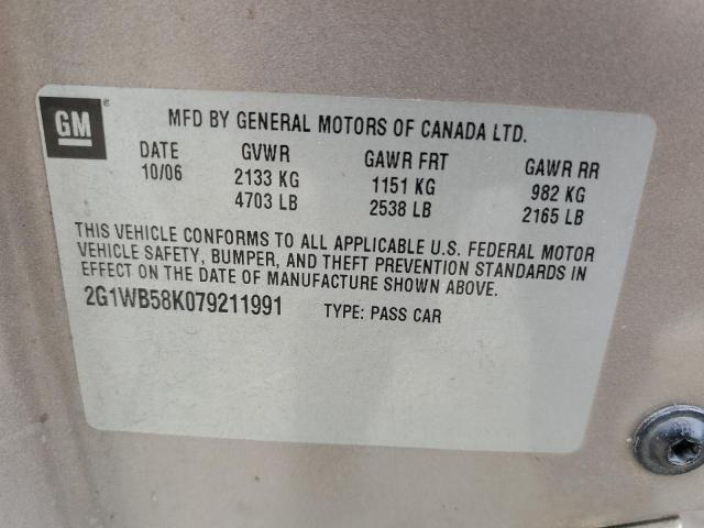 Photo 12 VIN: 2G1WB58K079211991 - CHEVROLET IMPALA LS 