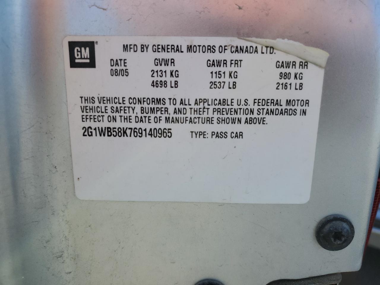 Photo 11 VIN: 2G1WB58K769140965 - CHEVROLET IMPALA 