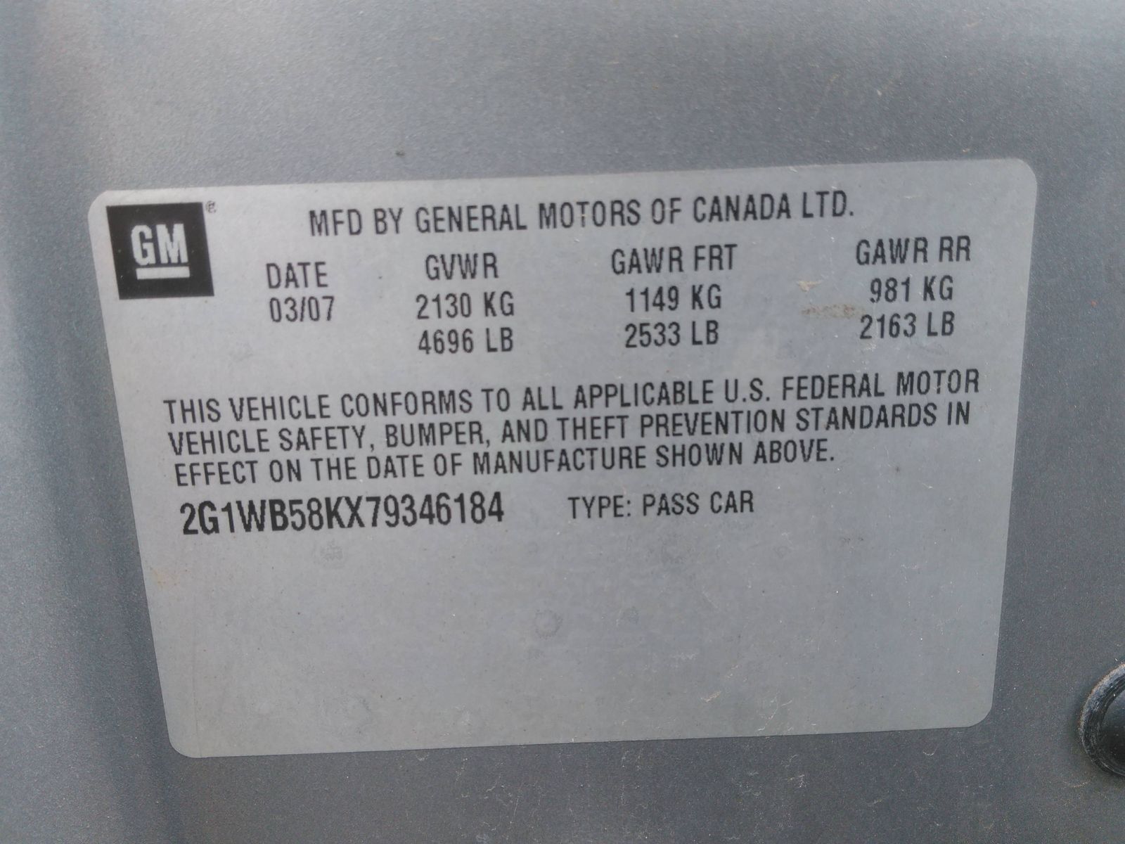 Photo 5 VIN: 2G1WB58KX79346184 - CHEVROLET IMPALA V6 