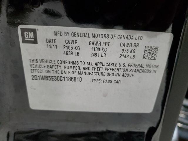 Photo 11 VIN: 2G1WB5E30C1186810 - CHEVROLET IMPALA LT 