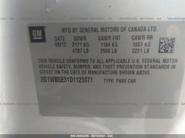 Photo 8 VIN: 2G1WB5E31D1123071 - CHEVROLET IMPALA 