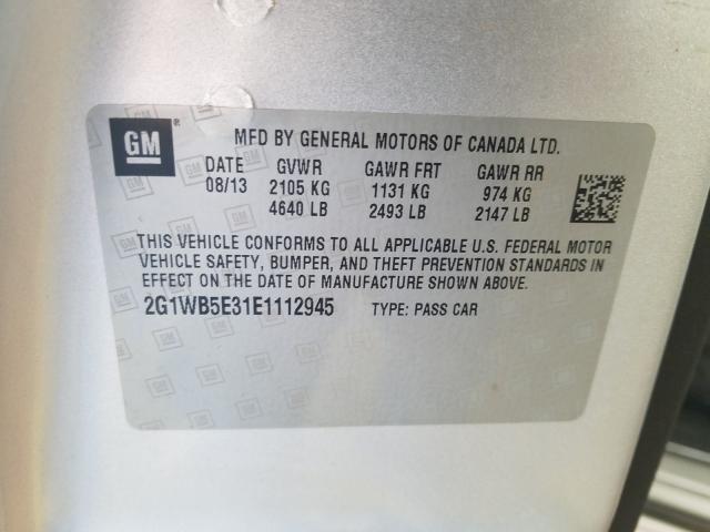 Photo 9 VIN: 2G1WB5E31E1112945 - CHEVROLET IMPALA LIM 