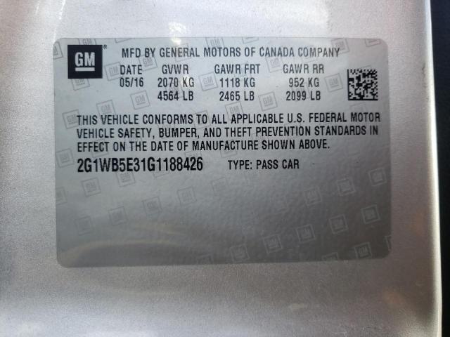 Photo 9 VIN: 2G1WB5E31G1188426 - CHEVROLET IMPALA LIM 