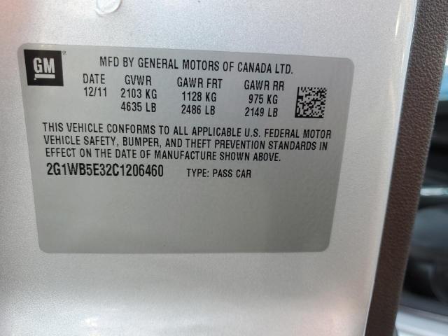 Photo 9 VIN: 2G1WB5E32C1206460 - CHEVROLET IMPALA LT 