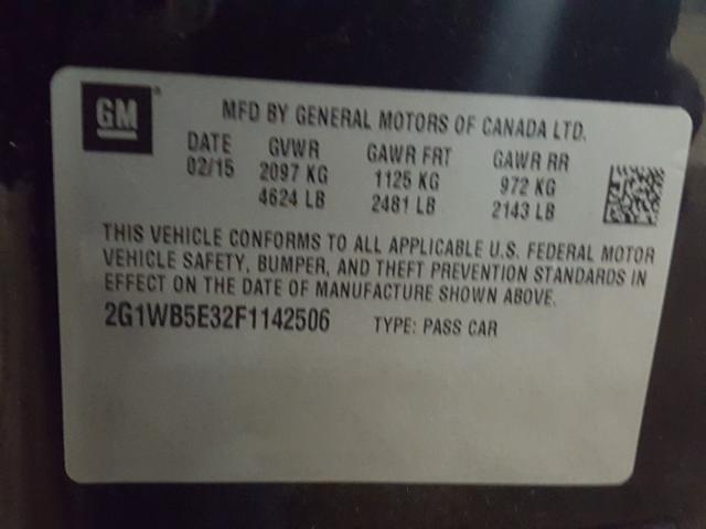 Photo 9 VIN: 2G1WB5E32F1142506 - CHEVROLET IMPALA LIM 