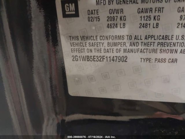 Photo 8 VIN: 2G1WB5E32F1147902 - CHEVROLET IMPALA LIMITED 