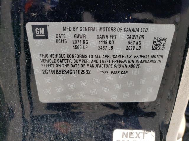 Photo 11 VIN: 2G1WB5E34G1102932 - CHEVROLET IMPALA LIM 