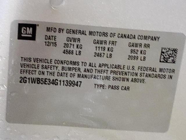 Photo 9 VIN: 2G1WB5E34G1139947 - CHEVROLET IMPALA LIM 