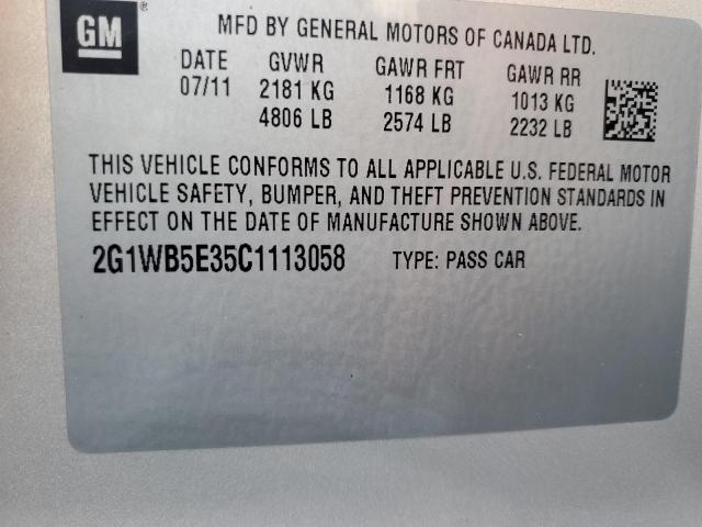 Photo 11 VIN: 2G1WB5E35C1113058 - CHEVROLET IMPALA 