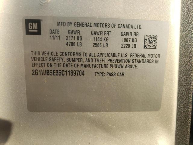 Photo 9 VIN: 2G1WB5E35C1189704 - CHEVROLET IMPALA LT 