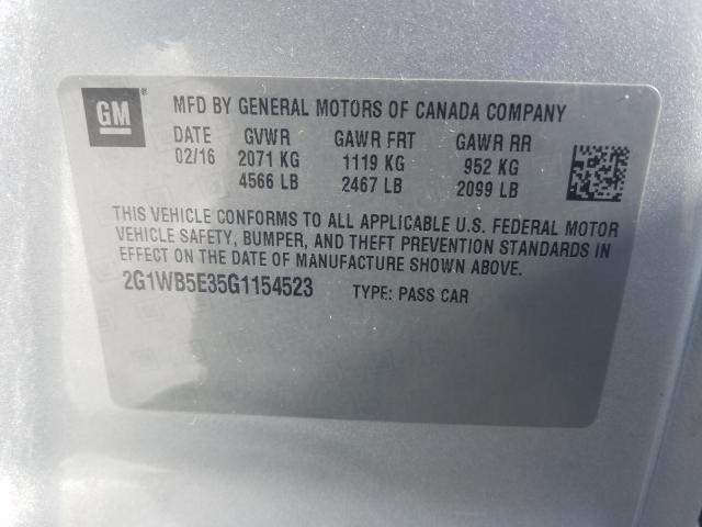 Photo 9 VIN: 2G1WB5E35G1154523 - CHEVROLET IMPALA LIMITED 