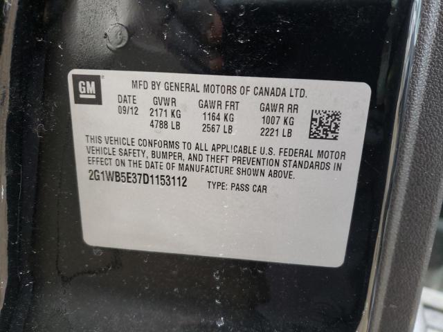 Photo 9 VIN: 2G1WB5E37D1153112 - CHEVROLET IMPALA LT 