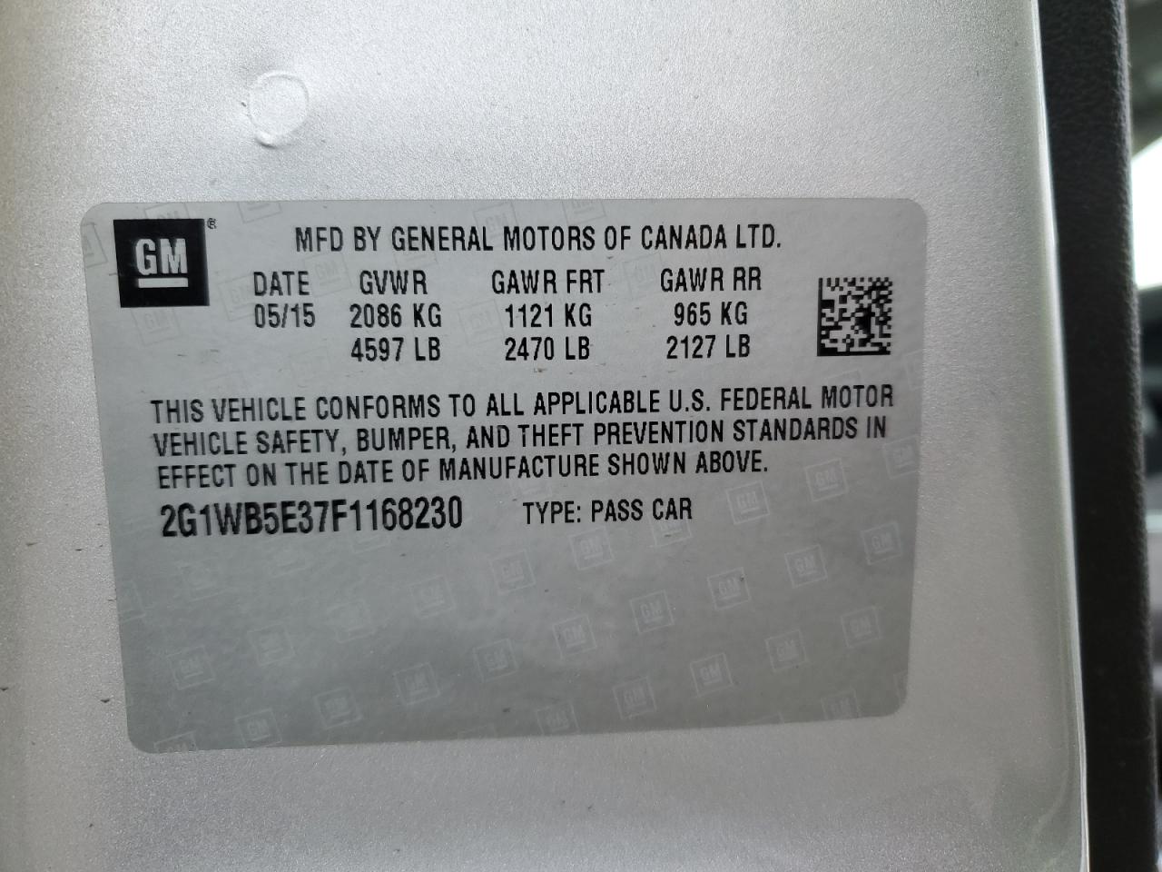 Photo 11 VIN: 2G1WB5E37F1168230 - CHEVROLET IMPALA 