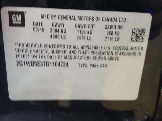 Photo 9 VIN: 2G1WB5E37G1104724 - CHEVROLET IMPALA LIM 