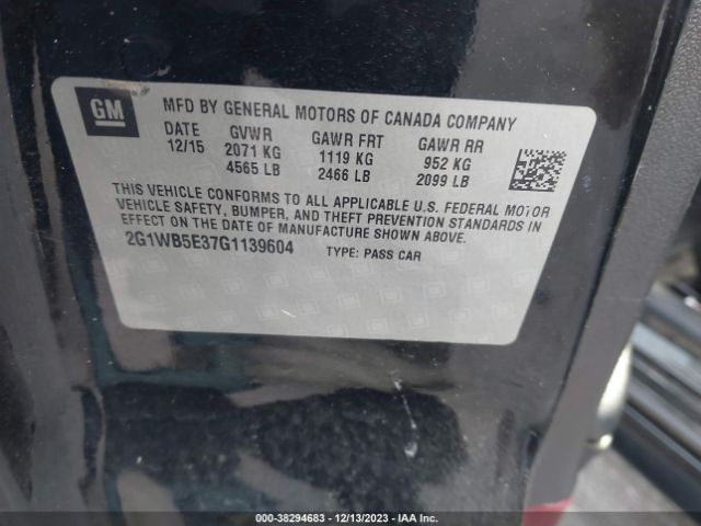 Photo 8 VIN: 2G1WB5E37G1139604 - CHEVROLET IMPALA LIMITED 